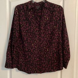 Talbots Leopard Print Blouse Large